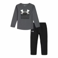 Boys 4-7 Under Armour Black & Gray Fadeaway Long Sleeve Graphic Tee & Jogger Pants Set