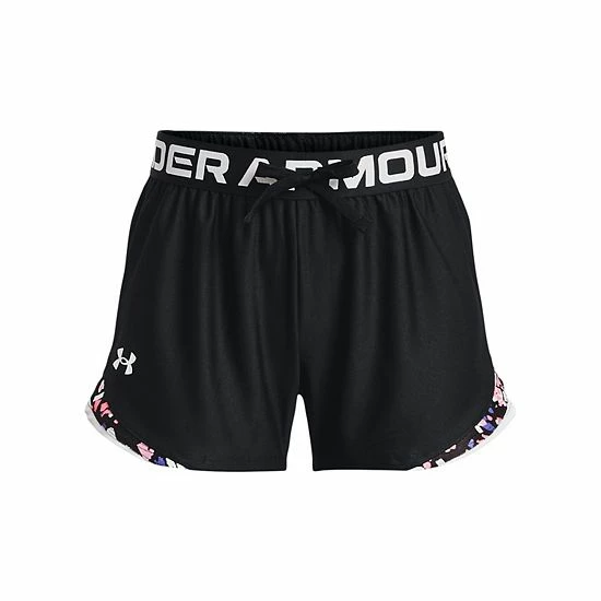 Girls 7-16 Under Armour UA Play Up Tri-Color Shorts Black 3 Girls 7-16 Under Armour UA Play Up Tri-Color Shorts Black - Image 3