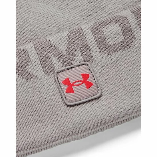 Men's Under Armour Halftime Fleece Pom Beanie Gray 3 Men's Under Armour Halftime Fleece Pom Beanie Gray - Image 3
