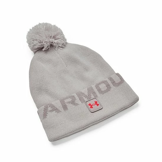 Men's Under Armour Halftime Fleece Pom Beanie Gray 5 Men's Under Armour Halftime Fleece Pom Beanie Gray - Image 5