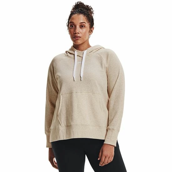 Plus Size Under Armour Rival Fleece Hoodie Oatmeal Heather 1 Plus Size Under Armour Rival Fleece Hoodie Oatmeal Heather