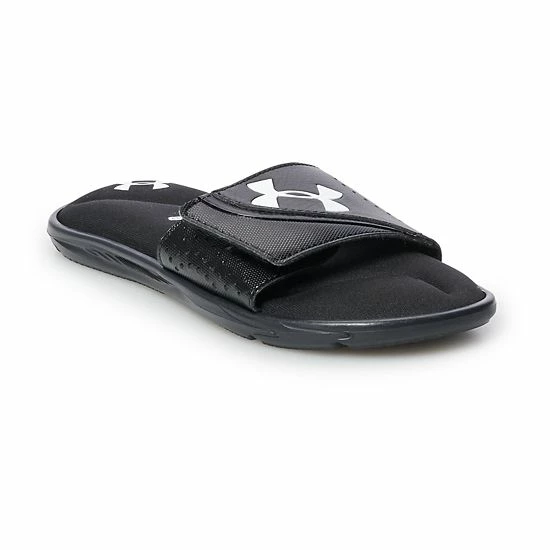 Under Armour Ignite VI Kids' Slide Sandals White Black Black 8 Under Armour Ignite VI Kids' Slide Sandals White Black Black - Image 8