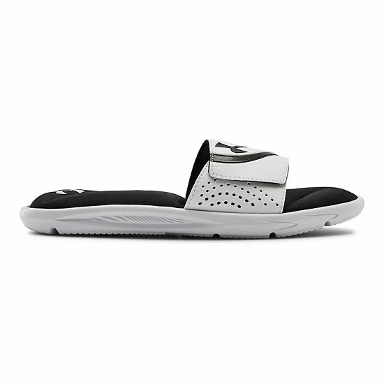 Under Armour Ignite VI Kids' Slide Sandals White Black Black 9 Under Armour Ignite VI Kids' Slide Sandals White Black Black - Image 9