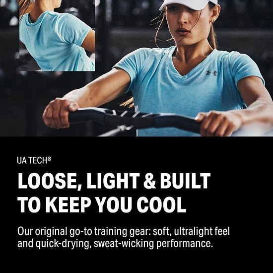 Women's Under Armour Tech™ Twist V-Neck Tee Black 7 Women's Under Armour Tech™ Twist V-Neck Tee Black - Image 7