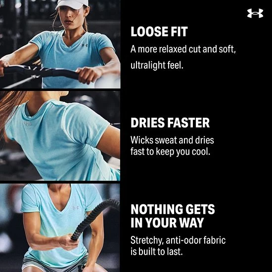 Women's Under Armour Tech™ Twist V-Neck Tee Black 8 Women's Under Armour Tech™ Twist V-Neck Tee Black - Image 8