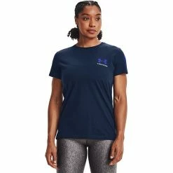 Women's Under Armour Freedom Veterans Day Banner Crewneck Tee White Royal