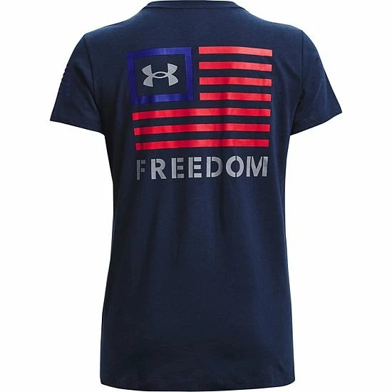 Women's Under Armour Freedom Veterans Day Banner Crewneck Tee White Royal 5 Women's Under Armour Freedom Veterans Day Banner Crewneck Tee White Royal - Image 5