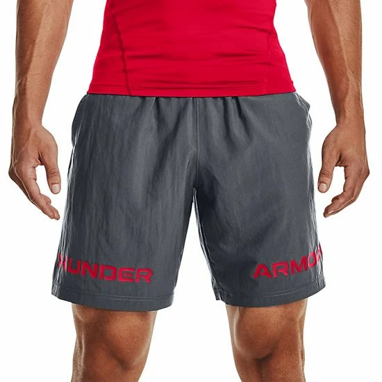 Big & Tall Under Armour Graphic Wordmark Woven Shorts Pitch Gray Red 14 Big & Tall Under Armour Graphic Wordmark Woven Shorts Pitch Gray Red - Image 14