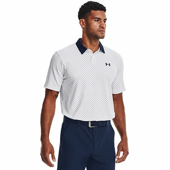 Men's Under Armour Patterned Performance Golf Polo White 5 Men's Under Armour Patterned Performance Golf Polo White - Image 5