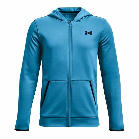 Boys 8-20 Under Armour Armour Fleece® Full Zip Hoodie Dark Teal 3 Boys 8-20 Under Armour Armour Fleece® Full Zip Hoodie Dark Teal - Image 3