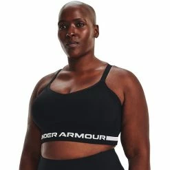 Plus Size Under Armour Seamless Low-Impact Longline Sports Bra White