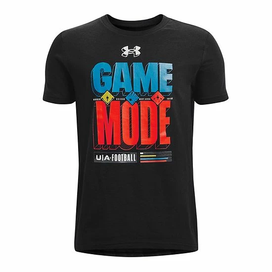 Boys 8-20 Under Armour Game On Football Tee Black 4 Boys 8-20 Under Armour Game On Football Tee Black - Image 4