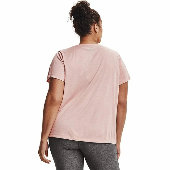 Plus Size Under Armour Tech V-Neck Twist Tee Hushed Pink 2 Plus Size Under Armour Tech V-Neck Twist Tee Hushed Pink - Image 2