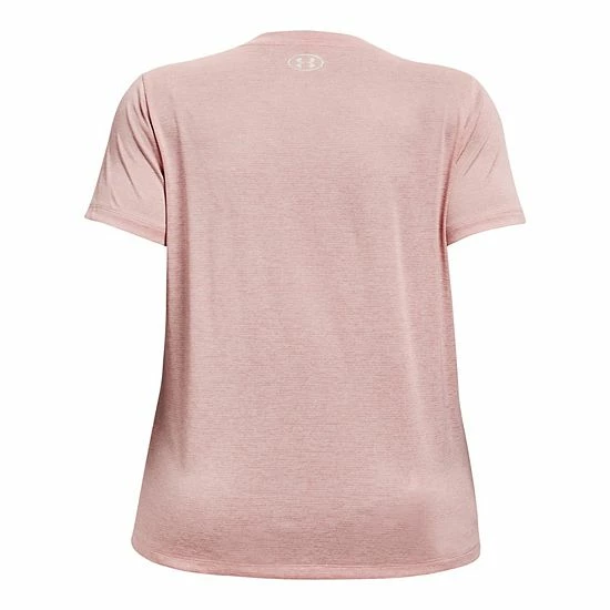Plus Size Under Armour Tech V-Neck Twist Tee Hushed Pink 6 Plus Size Under Armour Tech V-Neck Twist Tee Hushed Pink - Image 6