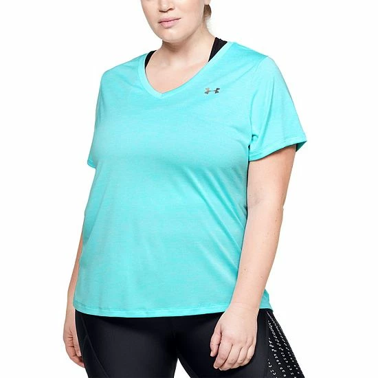 Plus Size Under Armour Tech V-Neck Twist Tee Hushed Pink 10 Plus Size Under Armour Tech V-Neck Twist Tee Hushed Pink - Image 10