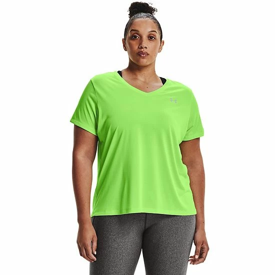 Plus Size Under Armour Tech V-Neck Twist Tee Hushed Pink 18 Plus Size Under Armour Tech V-Neck Twist Tee Hushed Pink - Image 18