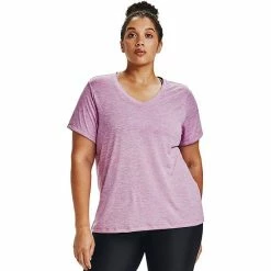 Plus Size Under Armour Tech V-Neck Twist Tee Hushed Pink 39 Plus Size Under Armour Tech V-Neck Twist Tee Hushed Pink -Under Armour SHOP unnamed file 5731