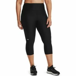 Plus Size Under Armour HeatGear® High-Waisted Capri Leggings Pink Shock White