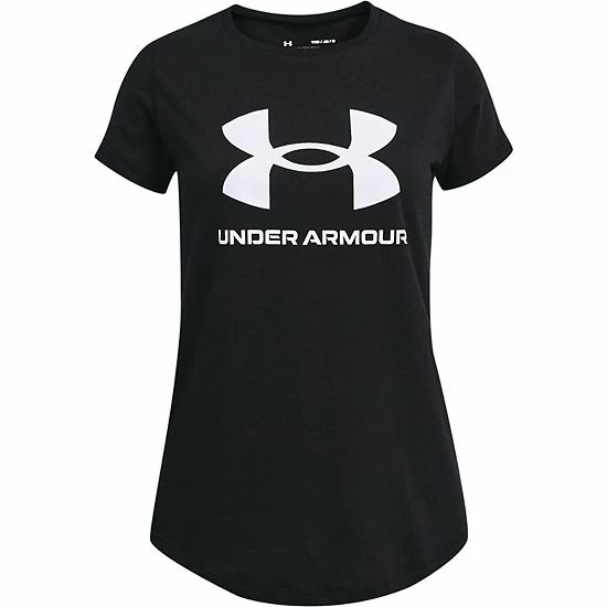 Girls 7-16 Under Armour Big Logo Tech Tee Black Purple 4 Girls 7-16 Under Armour Big Logo Tech Tee Black Purple - Image 4