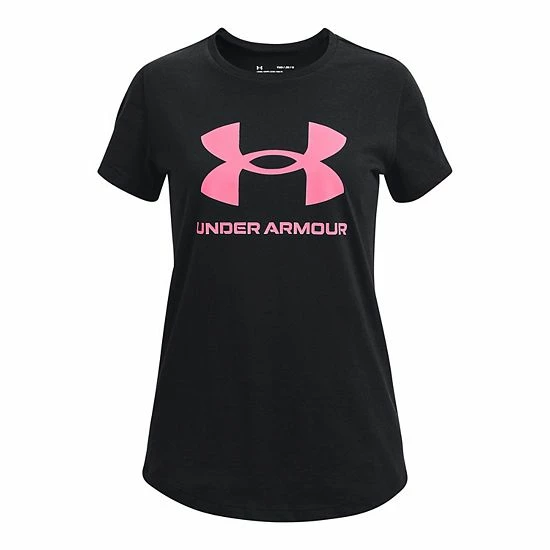 Girls 7-16 Under Armour Big Logo Tech Tee Black Purple 5 Girls 7-16 Under Armour Big Logo Tech Tee Black Purple - Image 5