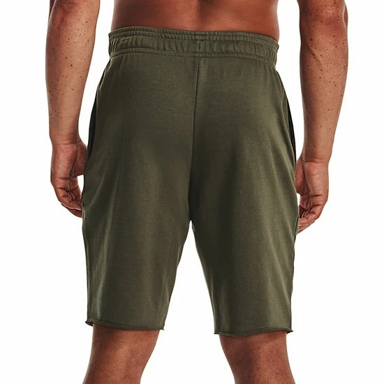 Men's Under Armour Rival French-Terry Shorts Khaki Base Heather 2 Men's Under Armour Rival French-Terry Shorts Khaki Base Heather - Image 2