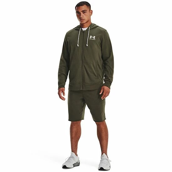 Men's Under Armour Rival French-Terry Shorts Khaki Base Heather 3 Men's Under Armour Rival French-Terry Shorts Khaki Base Heather - Image 3