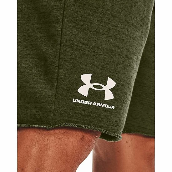 Men's Under Armour Rival French-Terry Shorts Khaki Base Heather 5 Men's Under Armour Rival French-Terry Shorts Khaki Base Heather - Image 5