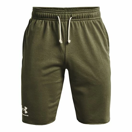 Men's Under Armour Rival French-Terry Shorts Khaki Base Heather 6 Men's Under Armour Rival French-Terry Shorts Khaki Base Heather - Image 6