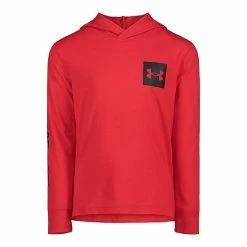 Boys 4-7 Under Armour Streetwear Logo Red Long Sleeve Hooded Tee