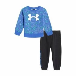 Baby Boys Under Armour Speckle Logo Fleece Crewneck And Joggers Set