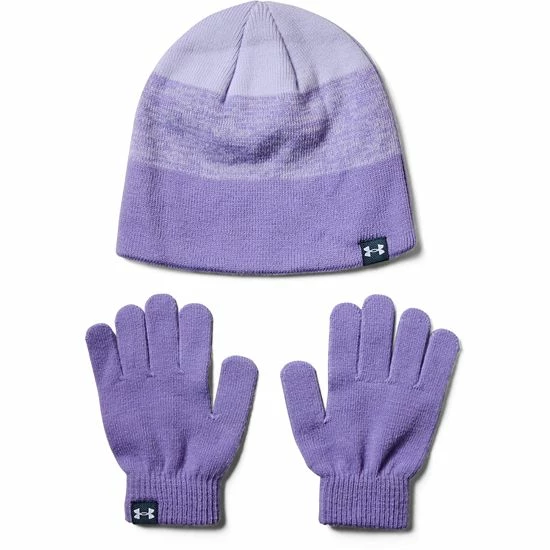 Girls Under Armour Beanie & Glove Combo Cerise 4 Girls Under Armour Beanie & Glove Combo Cerise - Image 4
