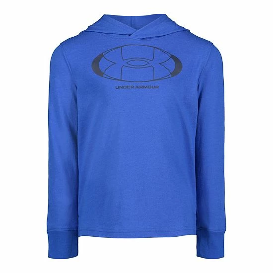 Boys 4-7 Under Armour Long Sleeve Locker Tag Blue Hooded Logo Graphic Tee 1 Boys 4-7 Under Armour Long Sleeve Locker Tag Blue Hooded Logo Graphic Tee
