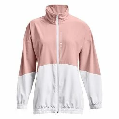 Women's Under Armour Woven Full-Zip Oversized Jacket Black White Pink -Under Armour SHOP unnamed file 6337
