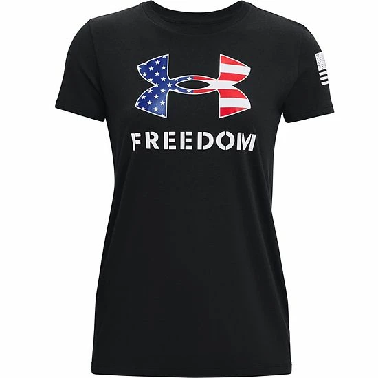 Women's Under Armour Freedom Veterans Day Logo Tee Black 3 Women's Under Armour Freedom Veterans Day Logo Tee Black - Image 3