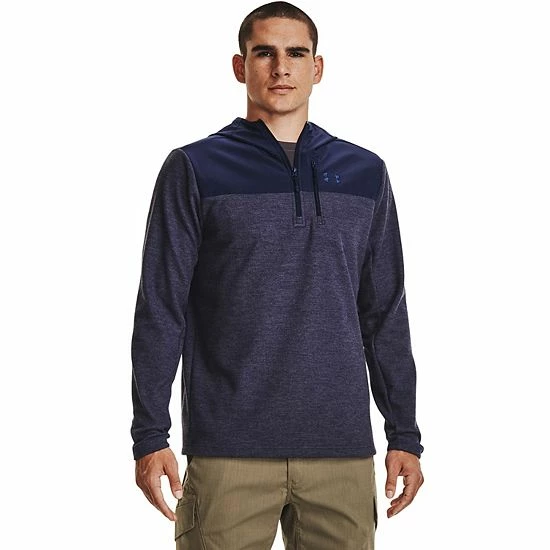 Men's Under Armour Specialist Grid Quarter Zip Hoodie Marine Od Green 1 Men's Under Armour Specialist Grid Quarter Zip Hoodie Marine Od Green