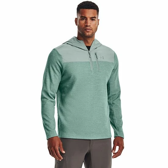 Men's Under Armour Specialist Grid Quarter Zip Hoodie Marine Od Green 9 Men's Under Armour Specialist Grid Quarter Zip Hoodie Marine Od Green - Image 9