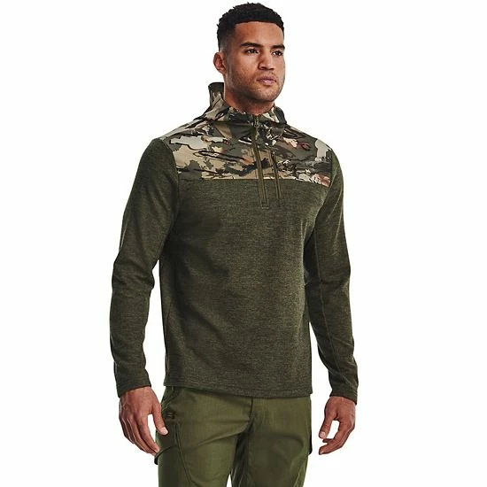 Men's Under Armour Specialist Grid Quarter Zip Hoodie Marine Od Green 10 Men's Under Armour Specialist Grid Quarter Zip Hoodie Marine Od Green - Image 10