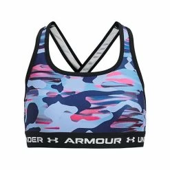 Girls 7-16 Under Armour Printed Crossback Sports Bra Black