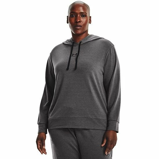 Plus Size Under Armour Rival French-Terry Fleece Hoodie Jet Gray Mod Gray 1 Plus Size Under Armour Rival French-Terry Fleece Hoodie Jet Gray Mod Gray