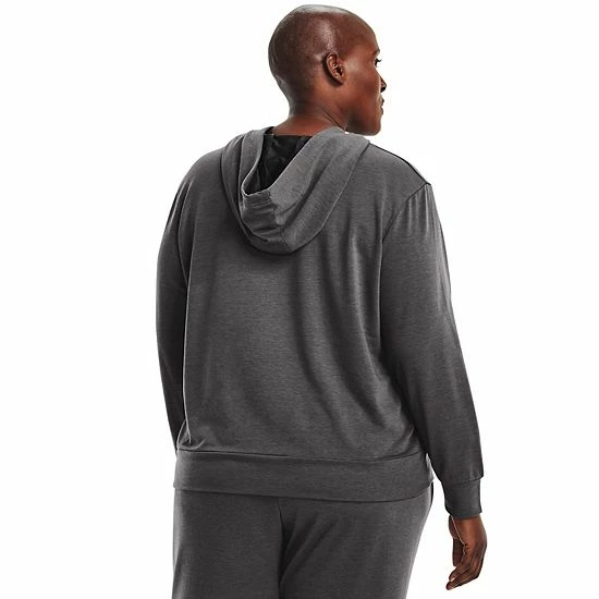 Plus Size Under Armour Rival French-Terry Fleece Hoodie Jet Gray Mod Gray 2 Plus Size Under Armour Rival French-Terry Fleece Hoodie Jet Gray Mod Gray - Image 2