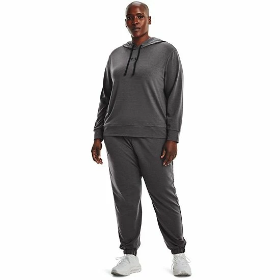 Plus Size Under Armour Rival French-Terry Fleece Hoodie Jet Gray Mod Gray 3 Plus Size Under Armour Rival French-Terry Fleece Hoodie Jet Gray Mod Gray - Image 3