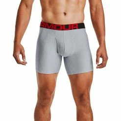 Men's Under Armour 2-pack UA Tech™ 6-inch Boxerjock® Briefs Academy Mod Gray