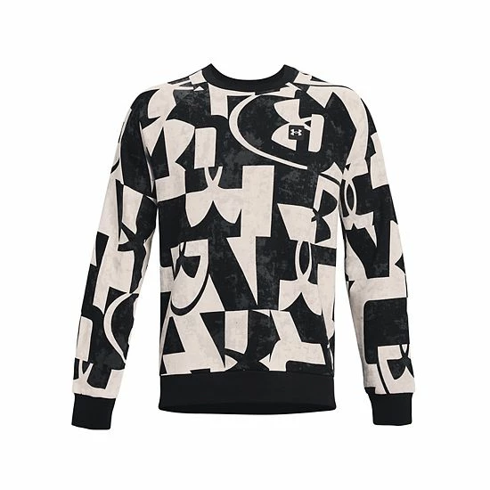 Men's Under Armour Printed Rival Fleece Crew Sweatshirt Midnight Navy 5 Men's Under Armour Printed Rival Fleece Crew Sweatshirt Midnight Navy - Image 5