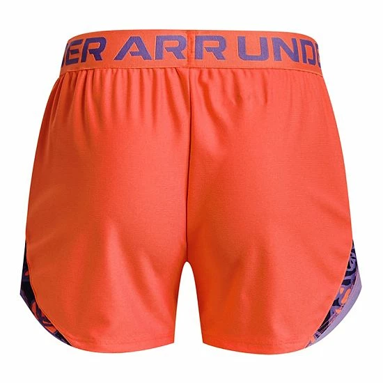 Girls 7-16 Under Armour Play Up Tri-Color Shorts Electric Tangerine 2 Girls 7-16 Under Armour Play Up Tri-Color Shorts Electric Tangerine - Image 2