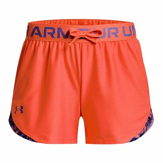 Girls 7-16 Under Armour Play Up Tri-Color Shorts Electric Tangerine 4 Girls 7-16 Under Armour Play Up Tri-Color Shorts Electric Tangerine - Image 4