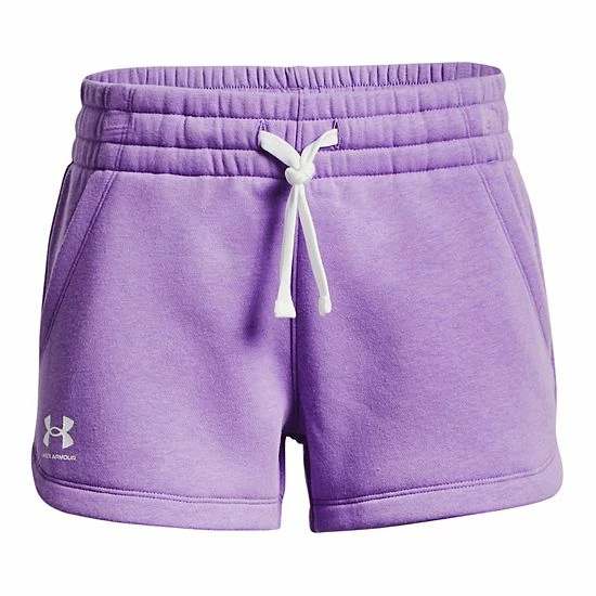 Girls 7-16 Under Armour Rival Fleece Shorts Vivid Lilac 4 Girls 7-16 Under Armour Rival Fleece Shorts Vivid Lilac - Image 4