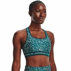 Under Armour Crossback Printed 2.0 Medium-Impact Sports Bra Neptune Print