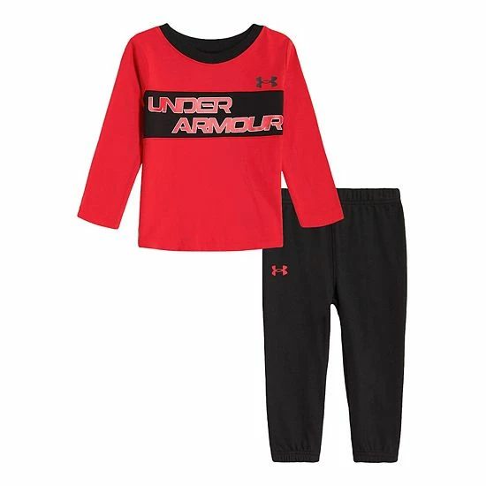 Baby Boys Under Armour Wordmark Tee And Terry Joggers Set 1 Baby Boys Under Armour Wordmark Tee And Terry Joggers Set