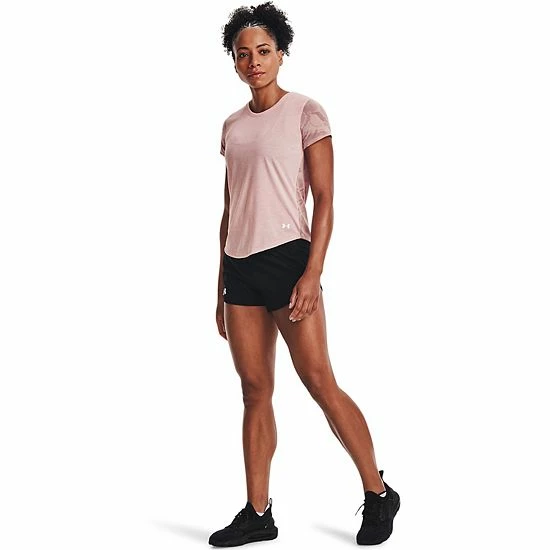 Women's Under Armour Streaker Jacquard Tee Retro Pink 2 Women's Under Armour Streaker Jacquard Tee Retro Pink - Image 2