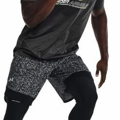 Men's Under Armour Train Stretch Printed Shorts Black White